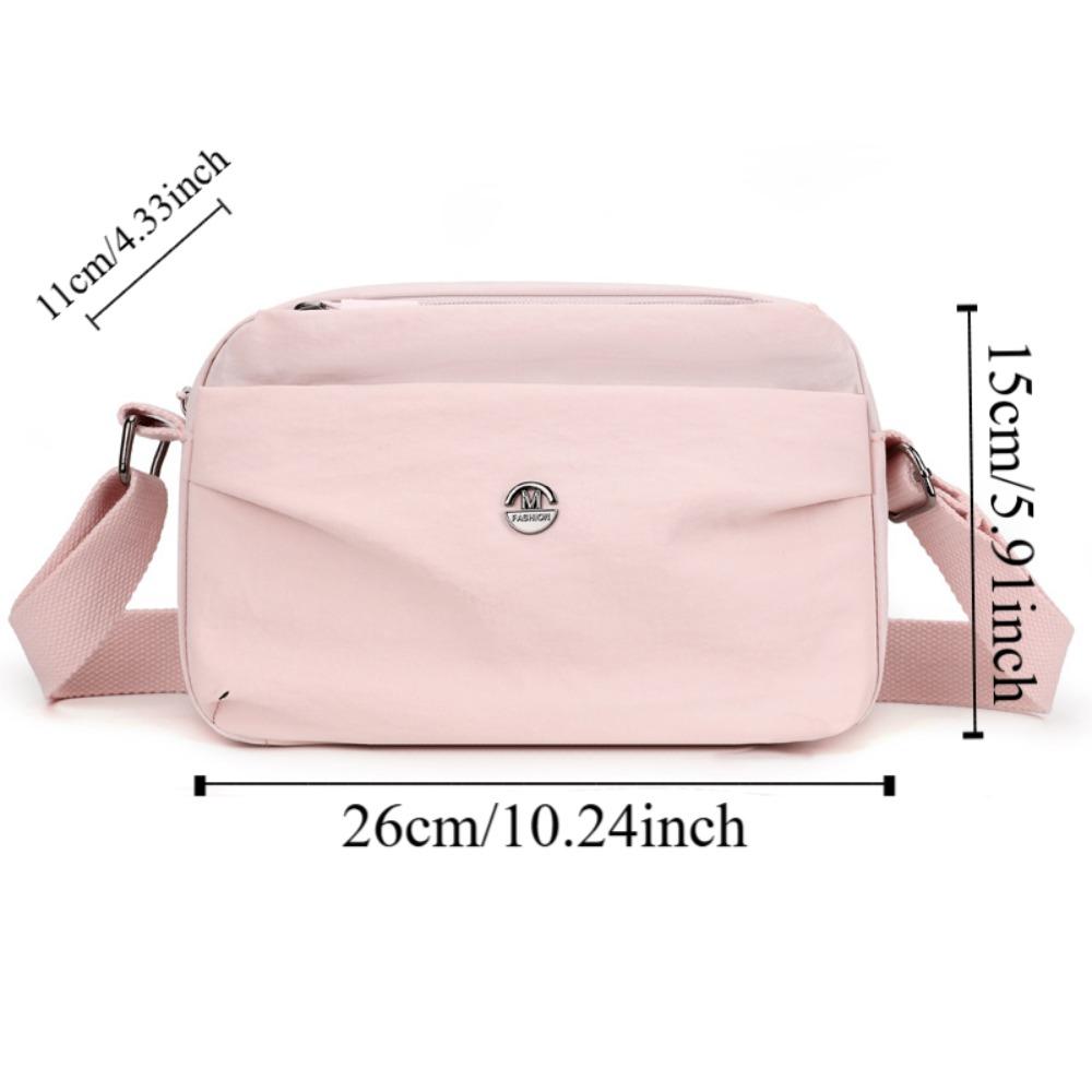 Large Capacity Square Crossbody Bag Multi-layer Single Shoulder Bag Nylon Messenger Bag  Shopping