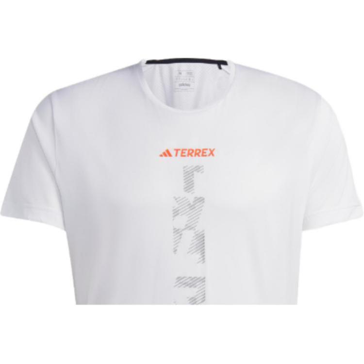 Adidas Agravic Trailové běžecké tričko s potiskem abecedy Pánské top Bílé HT9442