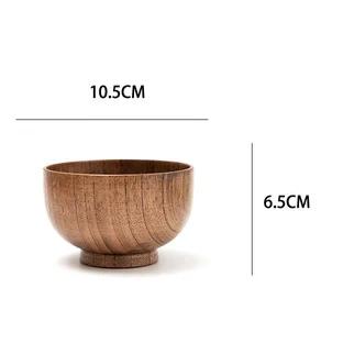 Japanischer Jujube-Holz Runder Großer Suppentopf Kreative Kinder-Reisschüssel Klassische Retro Holzschale