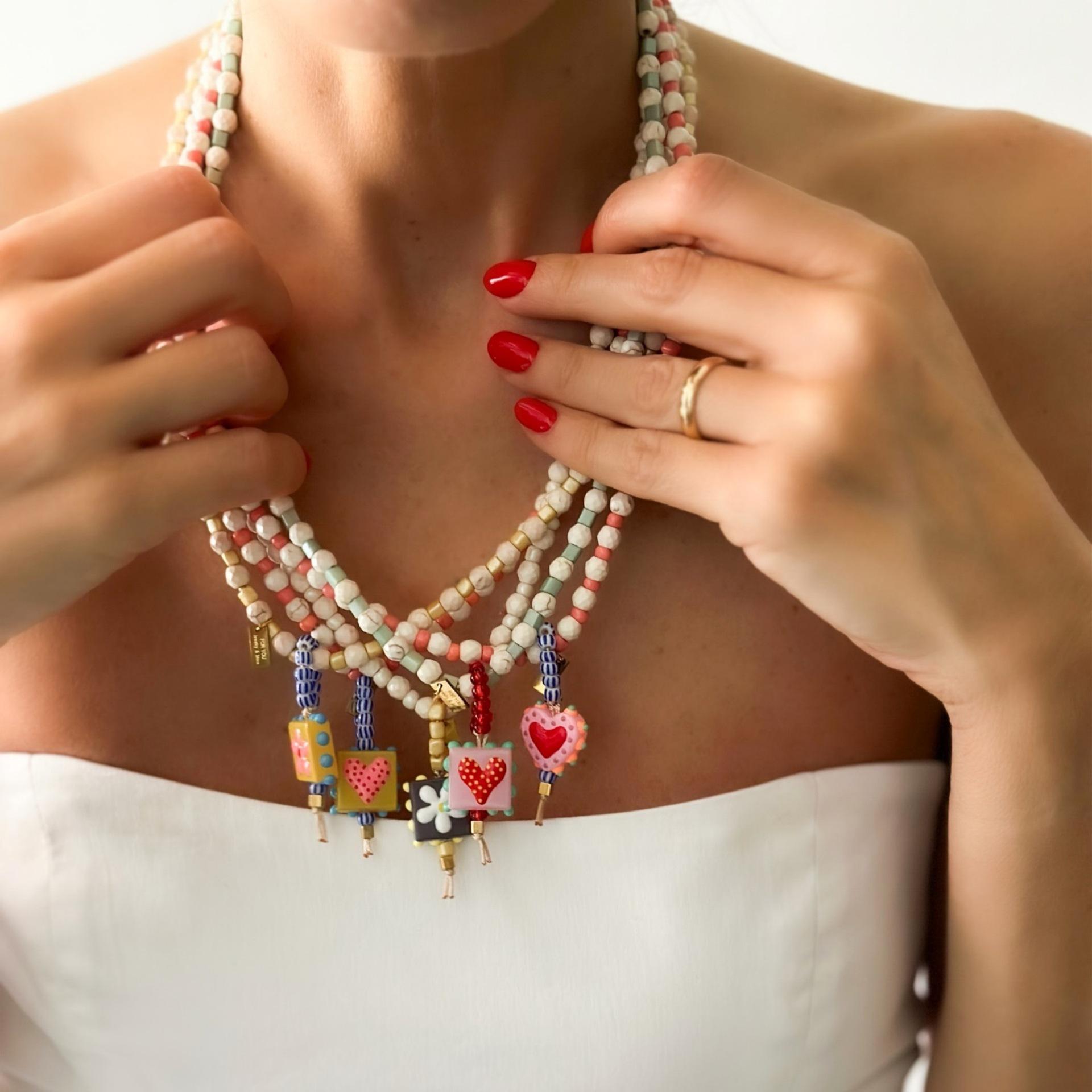 Light Luxury Bohemian Dopamine Color Oil Drop Pendant Necklace Jewelry