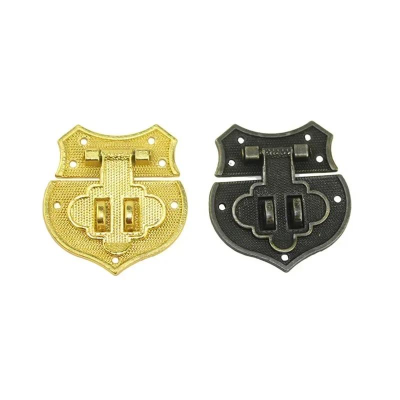 2Pc Antique Padlock Bronze/Gold Box Hasp Lock Catch Latches for Jewelry Box Suitcase Buckle Clasp Furniture Hardware Accessories