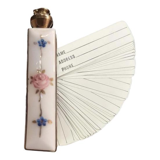 1/2/3Pcs Enamel Flower Brass Phone Book Handmade Vintage Chinese Style Mini Pocket Portable Floral Phone Directory Address Book Collectible Decoration