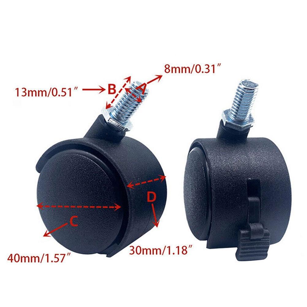 Casters Swivel Wheels Soft Wheel 3\" Office Chair Connector