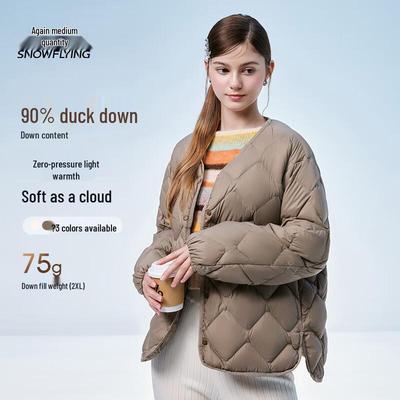 Snow Flying Women's V-Neck Lightweight Duck Down Jacket