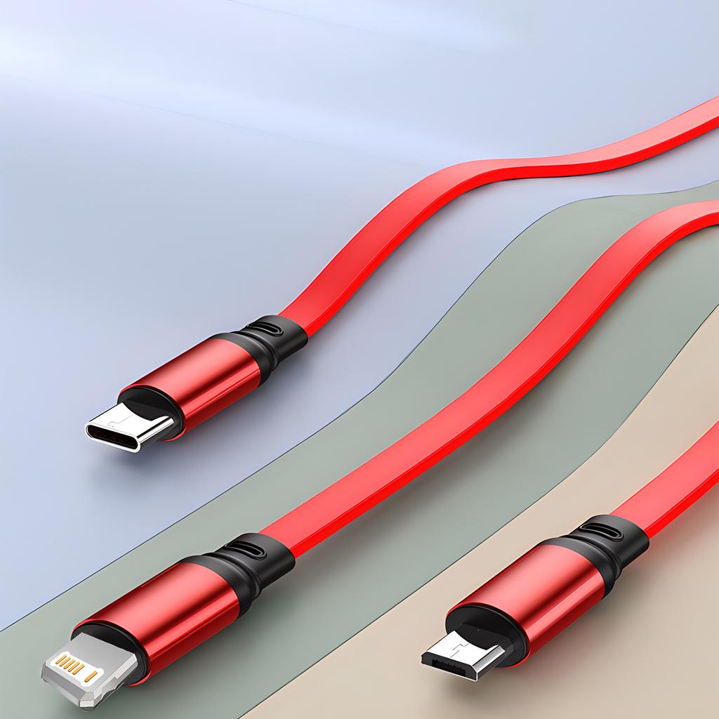 3 in 1 Retractable USB Cable for iPhone Charger Fast Wire Charging Cable For Android Phone Type C For Xiaomi Samsung