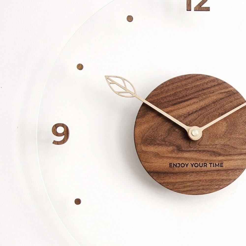 Transparent Digital Wall Watch Solid Wood Scale Clock Durable Hanging Clock  Office