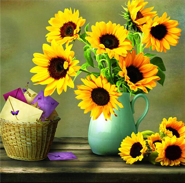 5D DIY Diamond Flower Arrangement Flower Vase Cross Stitch Diamond Embroidery