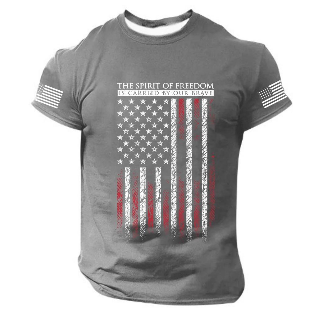Men's Independence Day Printed Short Sleeve T-Shirt - Casual Fashion Top for Summer