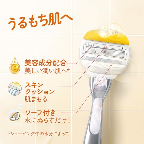 Venus Razor for Women with Soap, Coconut Scent, for Moist Skin, Body, 5 Replacement Blades, Comfort Glide