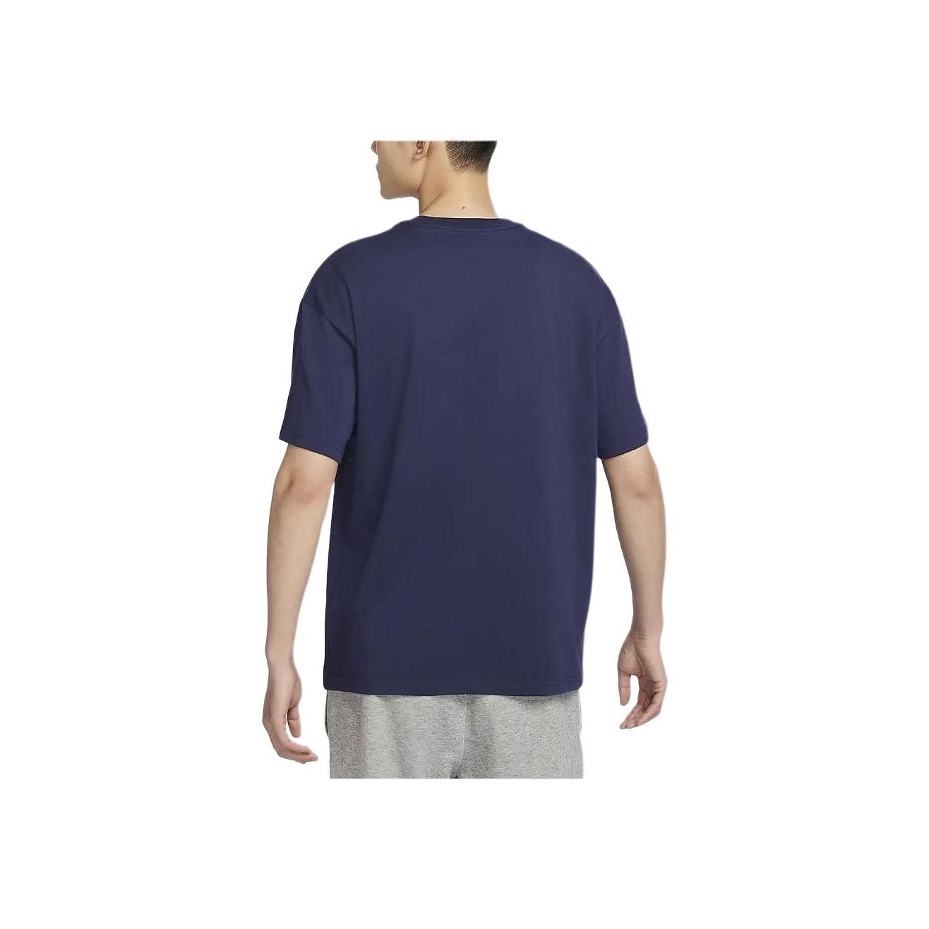 

Nike Футболка с коротким рукавом и принтом, повседневный свитер с коротким рукавом, мужские топы, темно-синего цвета FQ4915-410 XL