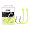 50pcs/box Anti-rust Barbed Fishing Hooks With Barb Fluorescence Hook  Sea Fishing Tackle