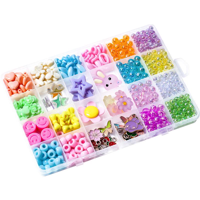 24-Grid DIY Stringing Beads Kit for Kids - Bracelet & Necklace Crafts