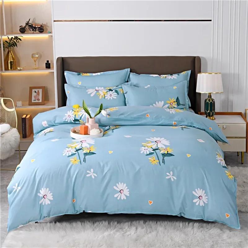 Romantic Peony Floral Duvet Cover Set Reversible Shabby Flower Comforter Cover with 2 Pillowcase Vintage Farmhouse Bedding Set