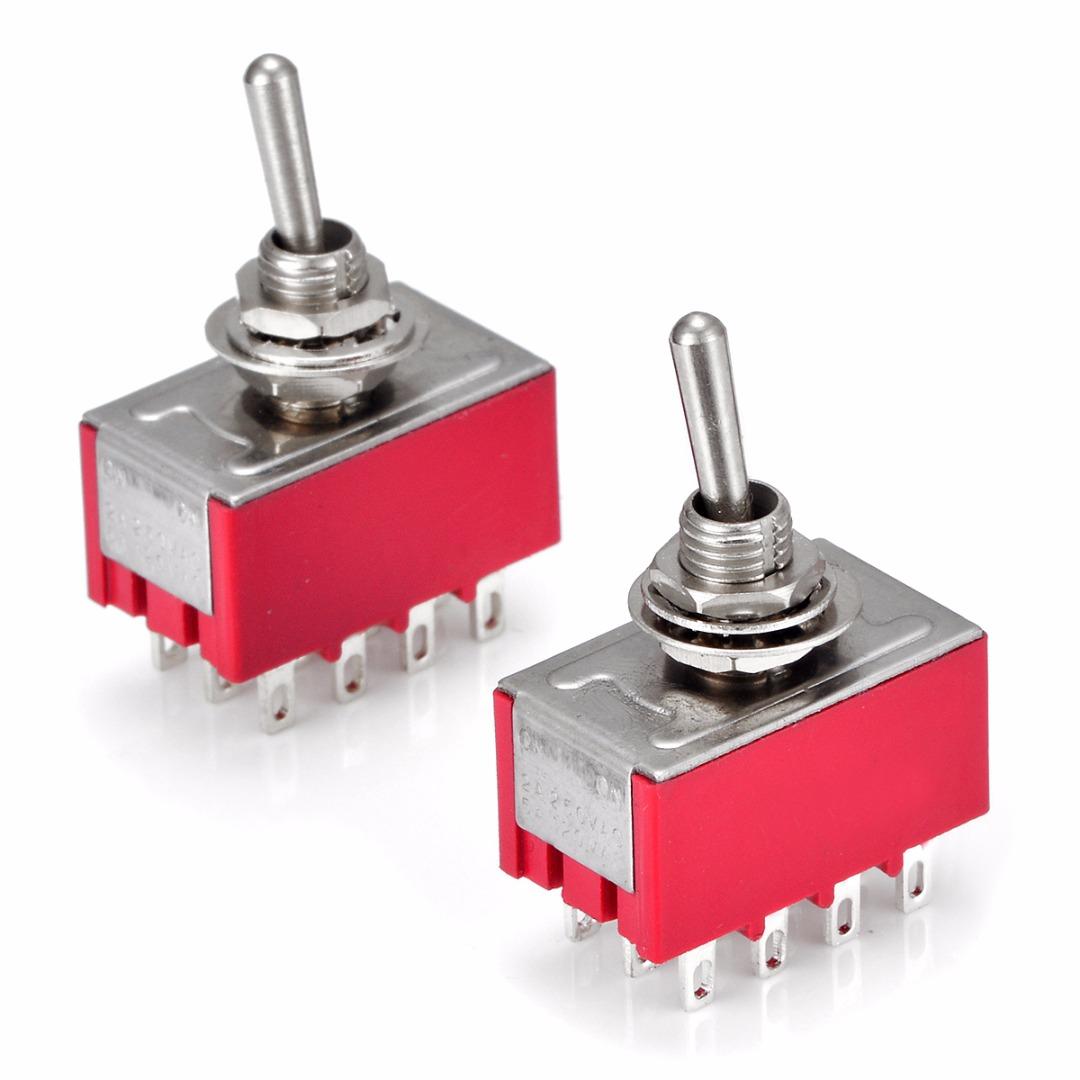 

2 шт. Новый MTS-402 AC 250 В 2A 125 В 5A 12-контактный 2-позиционный 4PDT тумблер включения/включения