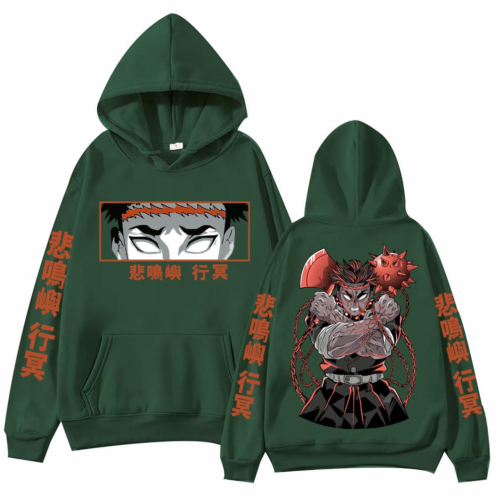 Demon Slayer Himejima Gyomei Hoodie Harajuku Hip Hop Pullover Tops Sweatshirt Gift