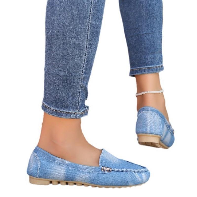 Women's shoes new denim Doudou shoes shallow mouth one pedal women's single shoes
