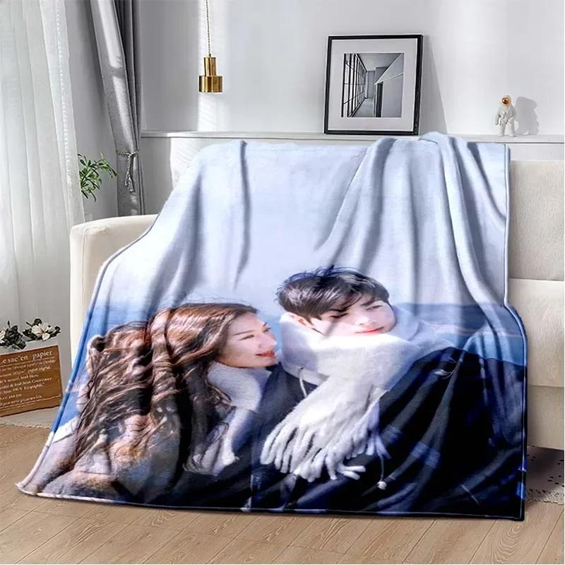 True Beauty Hwang in Youp Cha EunWoo Printed Blanket Leisure Sofa Blanket Home Office Air Conditioning Soft Leisure Customizable