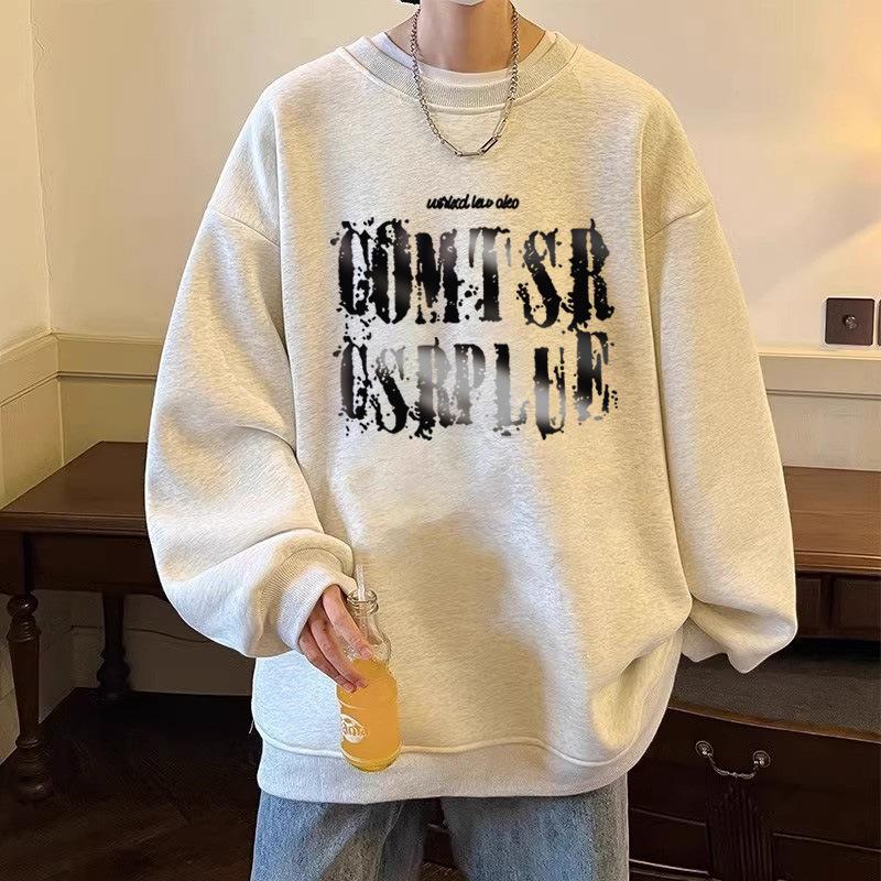 

Ретро свитшот с длинным рукавом и принтом, свободный крой, круглый вырез, без капюшона, флисовая одежда плюс 5XL
