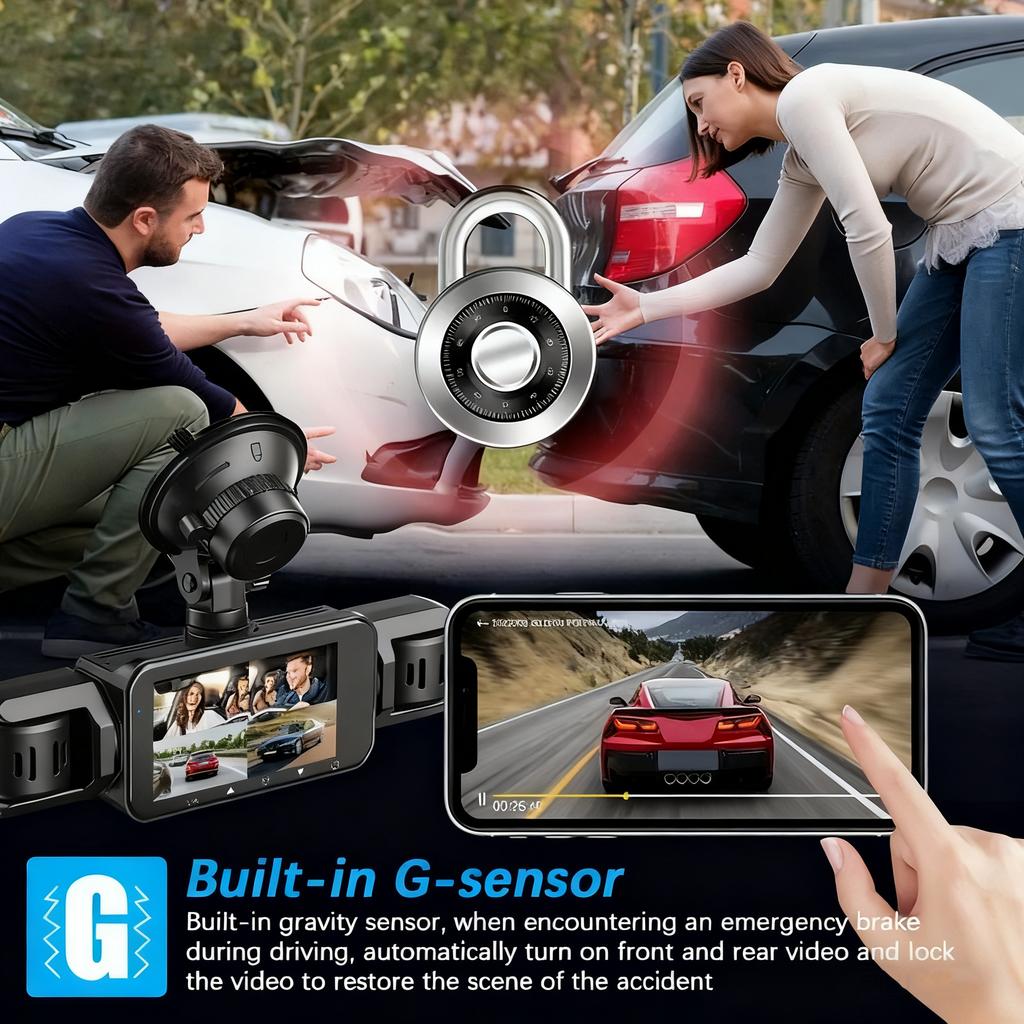 360° Dashcam Car Camera Recording Wifi Wireless Webcam Way Video Recorder 1080P 24 Parking 4 Channel Car Black Box