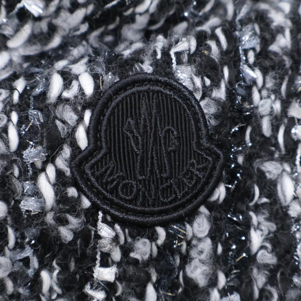 Moncler 2021 ELEUSINE Lamé Tweed Fringe Design Hooded Jacket Jacket 0 Black X whiteUsed