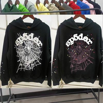 Heavyweight Spider Web Foam Print Fleece Hoodie (450G)