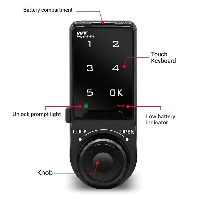 ZEXEF Smart Touch Keypad Digital Password Code Cabinet Drawer Lock Digital Electronic Security Cabinet Coded Locker