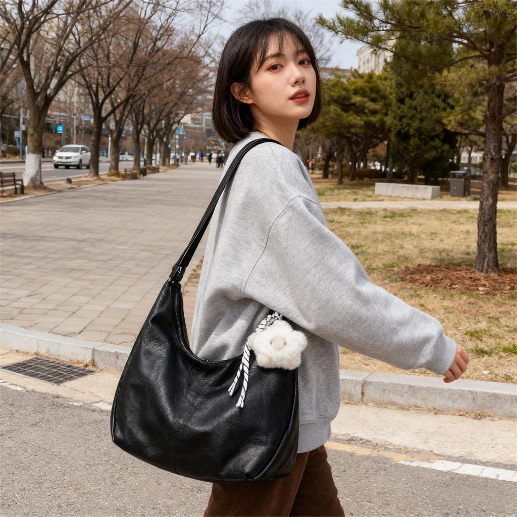 Tote Large A4 Retro Cute Bag Perfect for and Adult Shoulder Bag [boshiho] Women's Bag, Capacity, Size, Leather, Style, 2-Way, Crossbody, Charm,