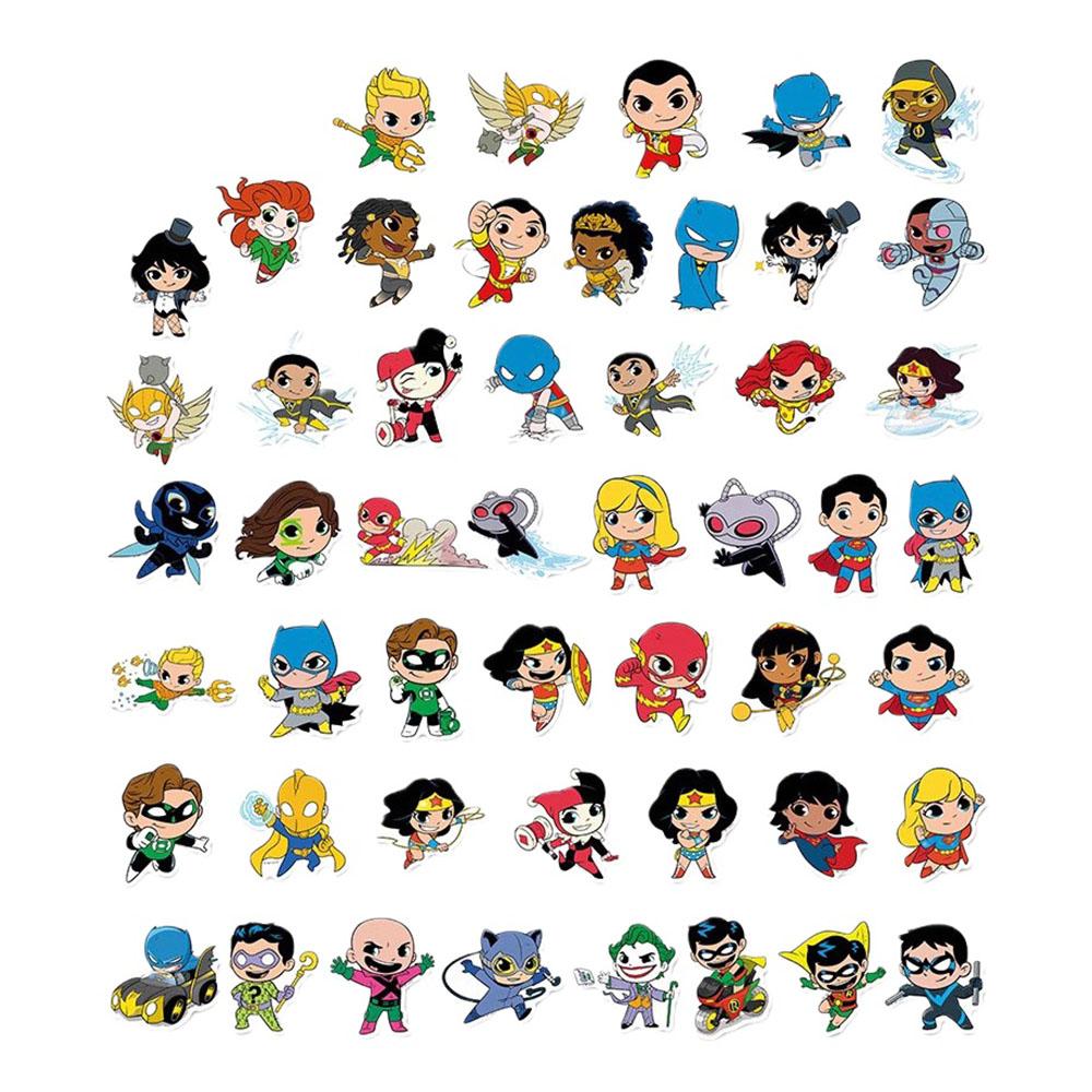 Genuine 50PCS Justice League Stickers Superman Cartoon Decal Skateboard Bottle Laptop Phone Cute Movie Sticker Toys Gifts