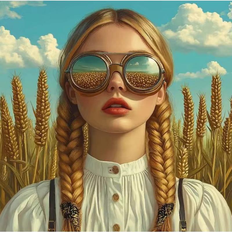 Dreamy Mysterious Girl Aesthetic Art Canvas Painting Surrealism Flowers Girls Posters Prints Morden Room Home Decor Mural