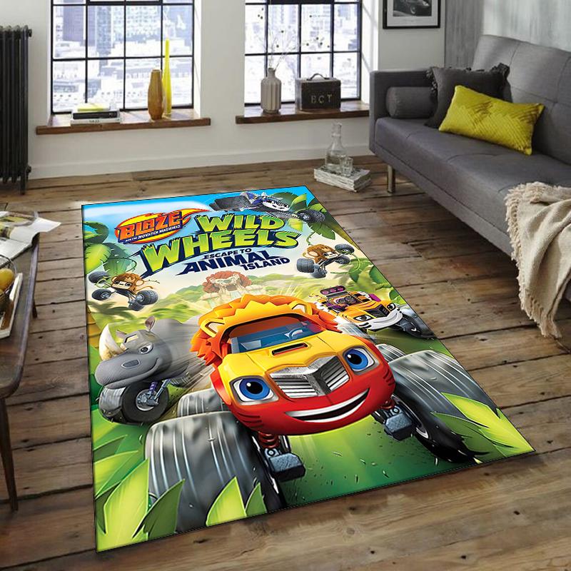 1pc Blaze and the Monster Machines (2) Design Area Rug - Non-Slip, Soft & Cozy Floor Mat for Living Room, Bedroom, Office - Indoor/Outdoor Decorative