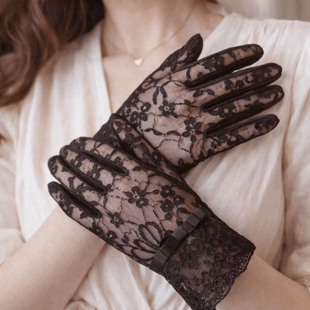 Anti-skid Anti Ultraviolet Gloves Lace Ice Silk Lace Gloves  Outdoor Activities