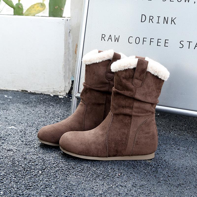 

Ретро замшевые с плоской подошвой зимние сапоги женские осенне-зимние модные плиссированные короткие сапоги сапоги с напуском на голенище сапоги с напуском на голенище утолщенные хлопковые ботинки мартин 39 кофейный