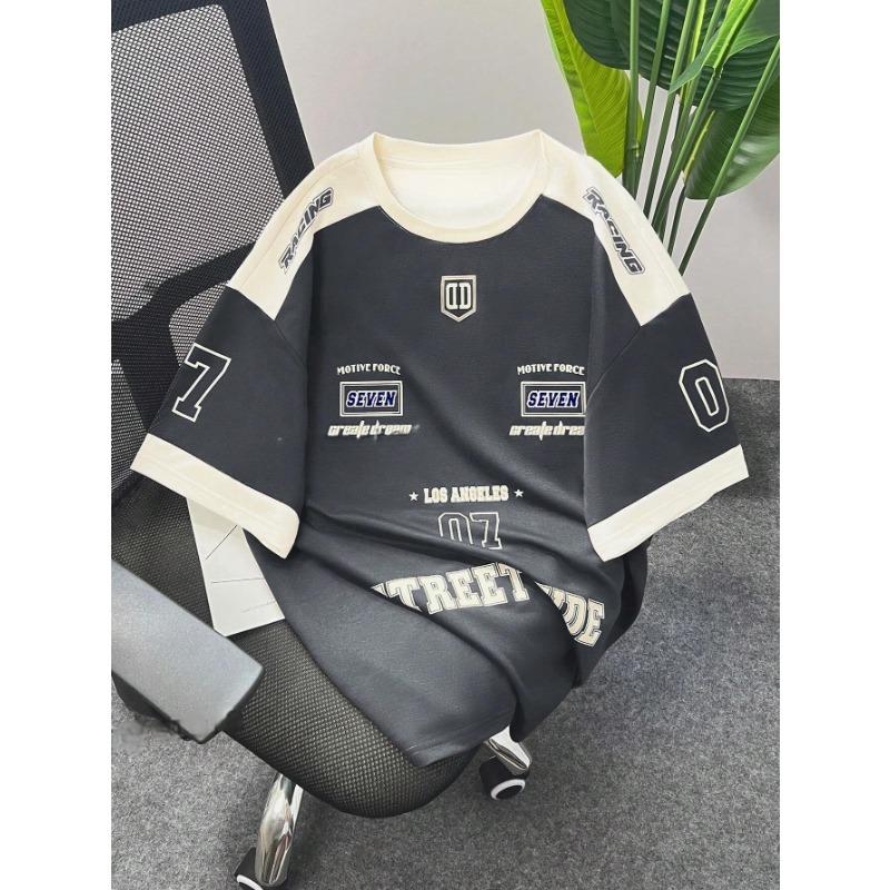 Short Sleeved Streetwear Sports Style Men's Sports Round Neck T-shirt Quick Drying Comfortable and Breathable