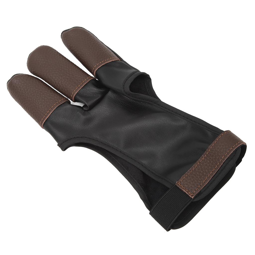 Archery Glove Finger Tab Accessories Three Finger Guard PU Leather Archery Gloves for Recurve Compound Bow L