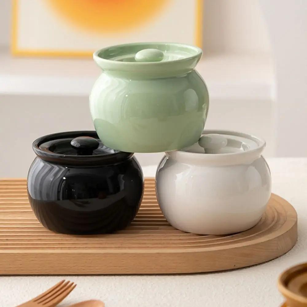 Hot Sale Ceramic Food Storage Jar Cooking Stew Pot with Lid 400 ML Mini Thickened Household Non-Stick Steaming Pot Stewed Soup