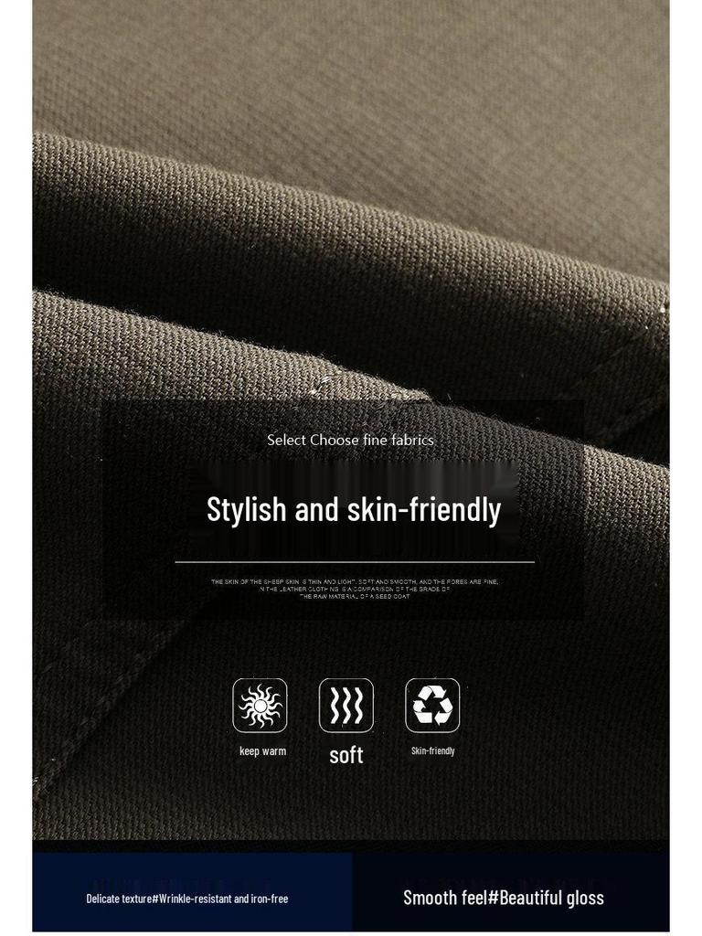 Men's Spring & Autumn Pure Cotton Lapel Jacket: Casual, Loose Fit for Middle-aged & Elderly