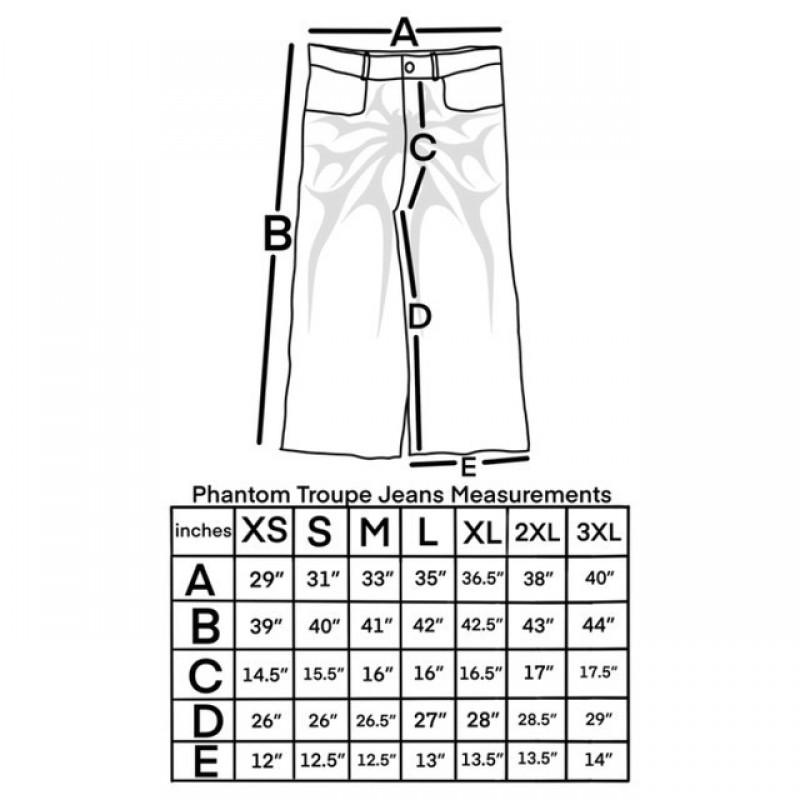 Millennium Ghost Jeans High Street Spider Embroidery Streetwear Gothic Oversized Baggy