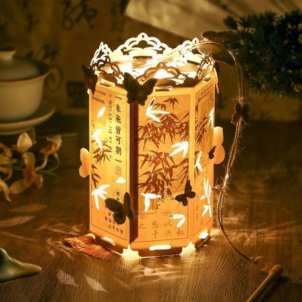 Luminous Chinese Style Calligraphy Lantern Retro Portable Lanterns Festival Lanterns  Kids Gift