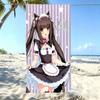 Nekopara Anime Strandtuch weich und sehr saugfähig schnell trocknend tragbar Fitnessstudio Sporttuch unverzichtbares Strand- und Badezimmerzubehör