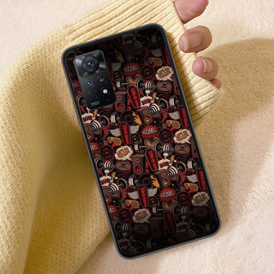 Fitness Equipment Enhances Muscles Phone Case For Redmi Note 13 14 15 Pro Plus 12 13C 12C 15C 9 10 10C 9T 9C 9A TPU Soft Cover C