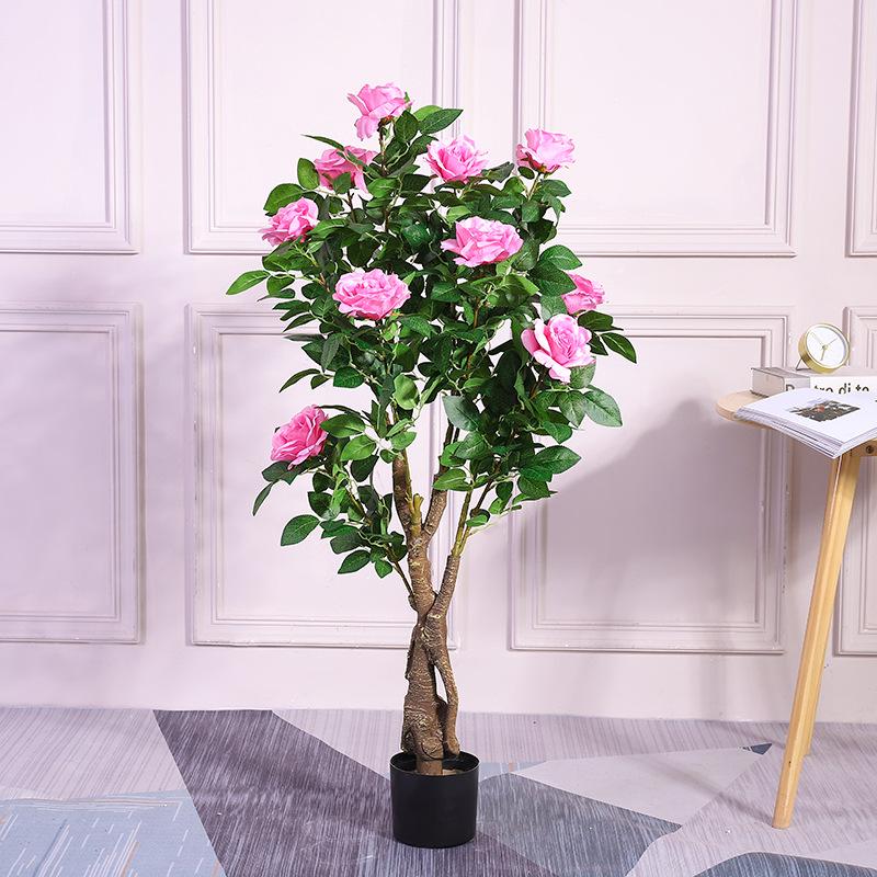 Artificial Potted Rose Peony Flower - Indoor Decorative Bonsai Plant