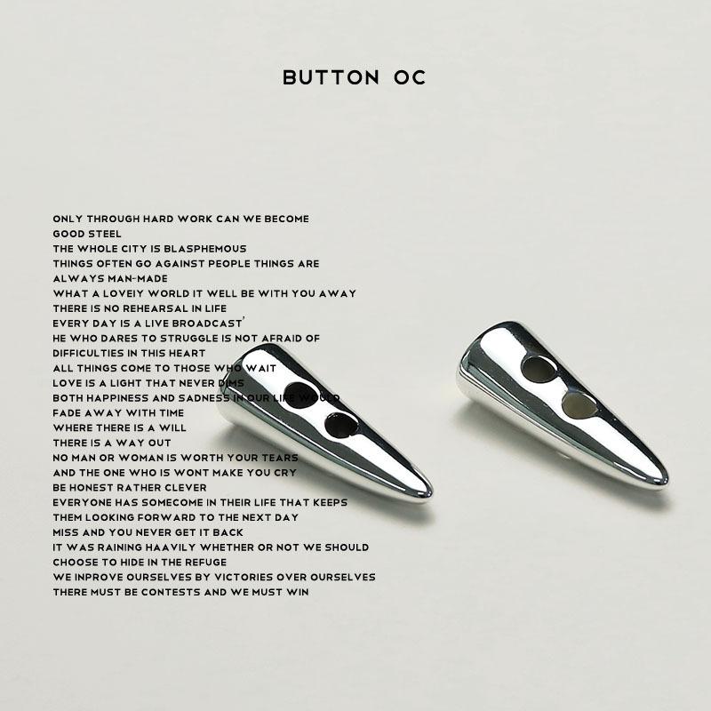 Horn Tip Clothing Buttons Gold Silver Two-Eyed Double-Sided Coat Decorative Jacket Sweater Belt Cord Buckle