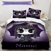 3pcs Custom Name Wednesday Bedding Set Duvet Cover Closure Includes 1 Duvet Cover & 2 Pillowcases, Soft and Comfortable for All Seasons.