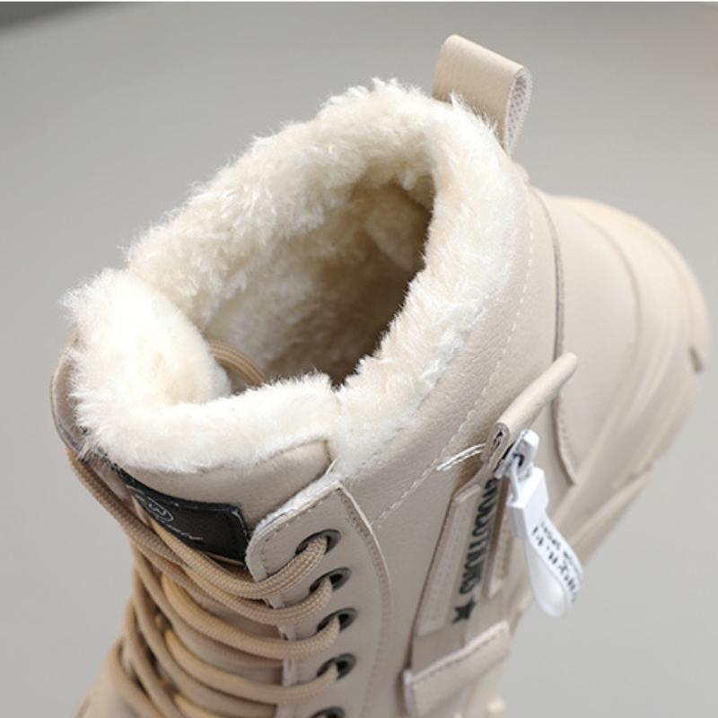 Winter New British Student Thick Soled Plush Cotton Shoes for Height Raising Street Photography Women's Shoes