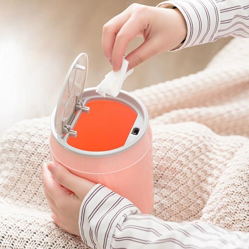 Creative Desktop Trash Home Press Type Elastic Lid Mini Bedside With Lid Storage Bin Kitchen Bathroom Garbage Basket Supplies