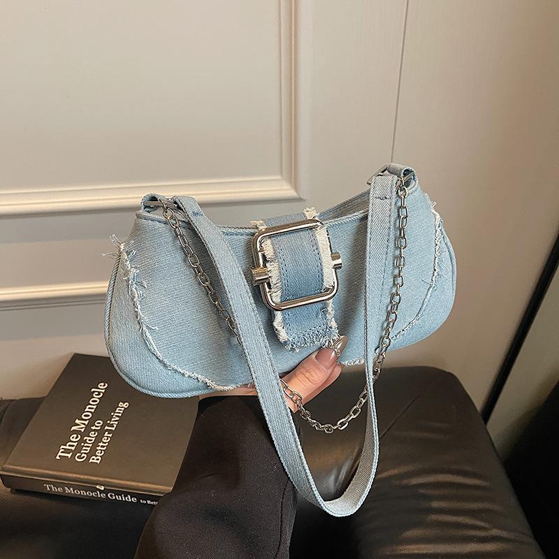Underarm Bag Women's  New Line Casual Fashion Denim Shoulder Bag Small Bag