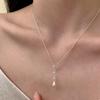 Xiaohongshu Hot Item: Minimalist Luxury Brushed Teardrop Necklace, Elegant Y-Chain Clavicle Design