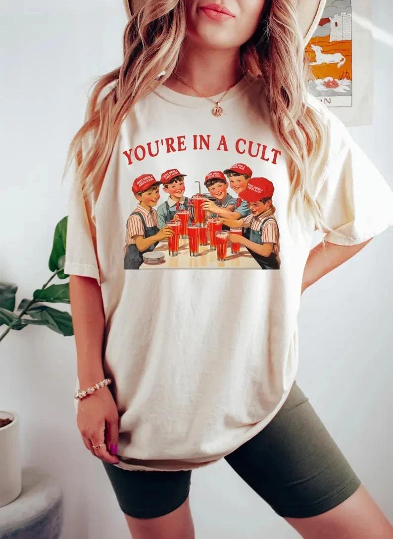 Comfort Colors® You re In a Cult Shirt, FDT Shirt, Funny Anti-Trump Shirt, Pro-D S