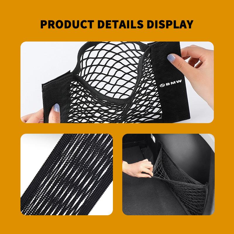 Car Back Rear Trunk Elastic Mesh Fixed Straps Interior Organizer For BMW Performance X1 M3 M6 F01 F02 E34 E36 E60 F10 F20 X6 MQ6