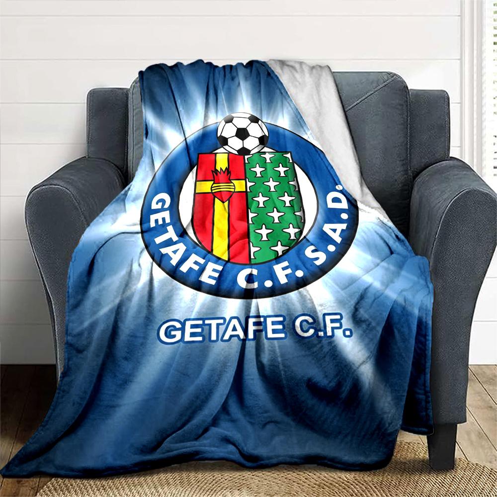 Getafe CF Print Flannel Blanket High Quality Warm Comfortable Cover for All Seasons Perfect for Gifts Home Decor